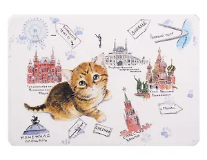 Магнит Коты карта колесо (Москва) (картон) (МК/208/001Р)