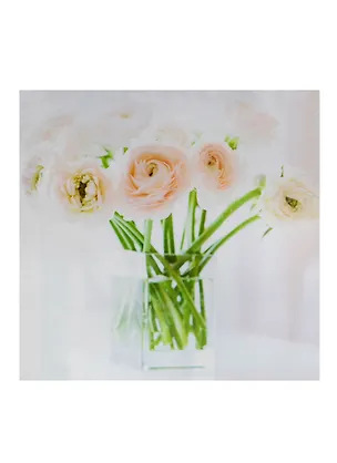 Картина Розовые цветы в стеклянной вазе (40х40) (740-074) 2430675