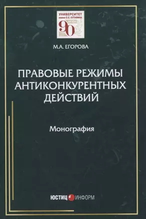 Правовые режимы антиконкурентных действий. Монография — 2825096 — 1