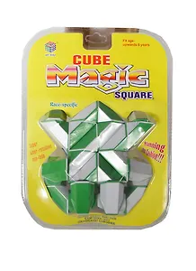 Головоломка Змейка сквадраченные края зеленая на блистере (003344)