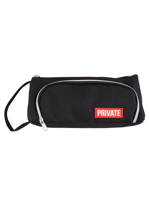 Пенал-косметичка "Private", 2 отделения, черный, 21х8.5х8.5 см 2953971 — 2