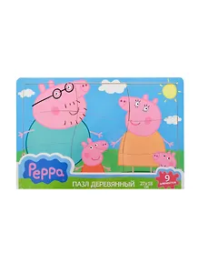 РОСМЭН Peppa Игровой набор Пазл 27*18см "Семья Пеппы" дерев. 24456