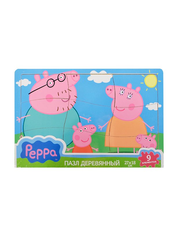 РОСМЭН Peppa Игровой набор Пазл 27*18см "Семья Пеппы" дерев. 24456 2447118 — 1