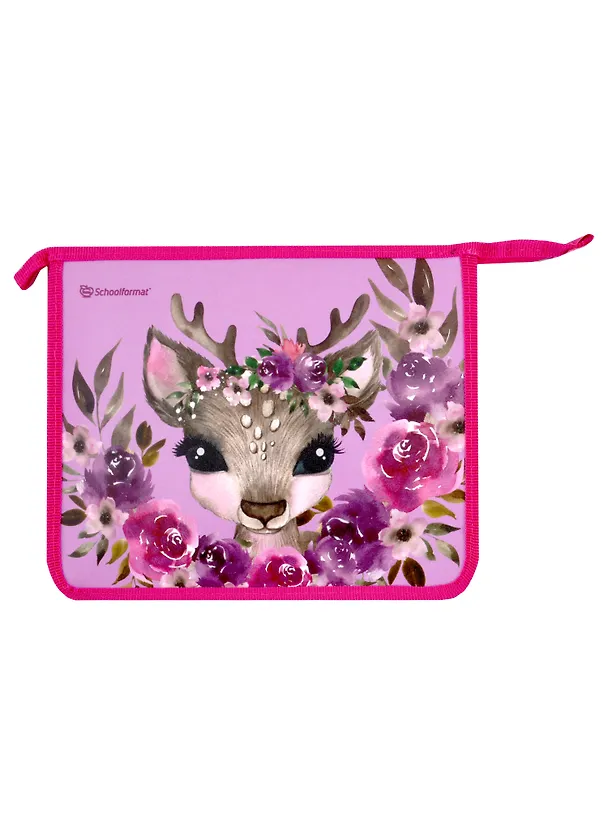 Папка для тетрадей «Cute Deer» А5, пластик, молния сверху, schoolФОРМАТ 2973958 — 1