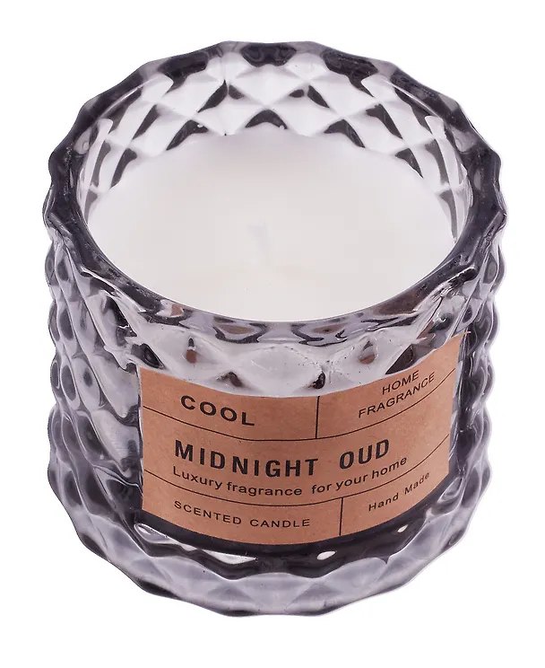 Свеча ароматическая в стакане с крышкой Midnight Oud (50г) (коробка) (12-EDENG-202505-HD15) 3111190 — 4