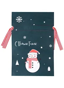 Мешок 30*20см подарочный "Снеговик" Новый год