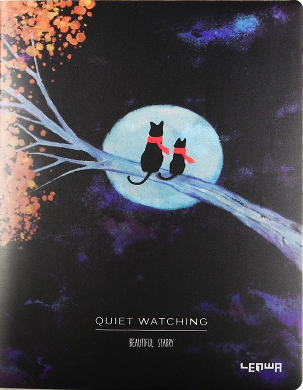Тетрадь общая «Beatiful starry cat», 80 листов в клетку, А5 - Lenwa 238661 — 1