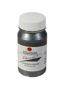 Краска акриловая "Деколор" серебристо-черный,100мл,банка, Таир