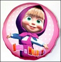 Подушка декоративная антистресс Маша и Медведь (2601/РЗ-8) (22 см) 2339352 — 1