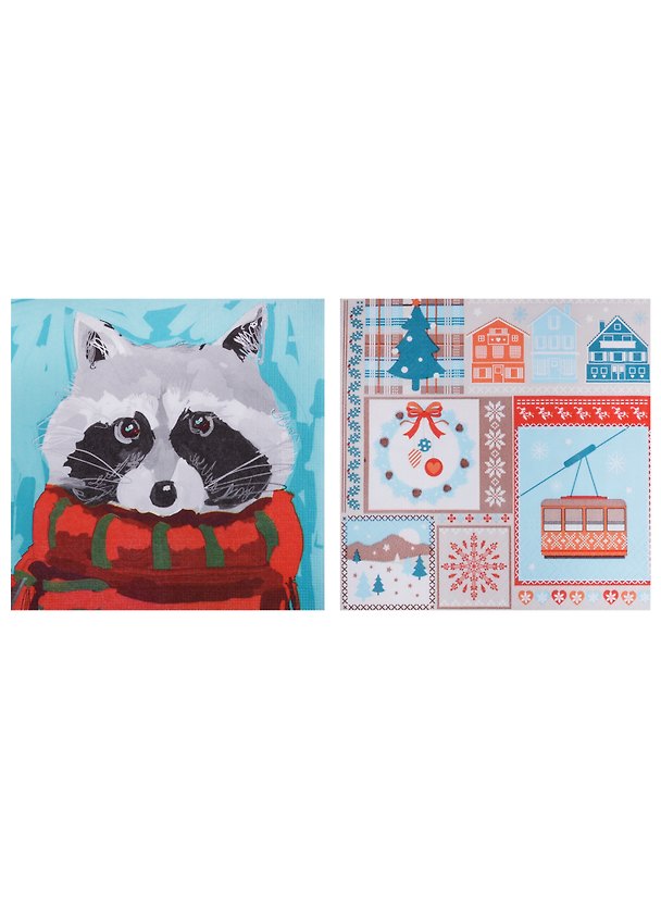 Салфетки для декупажа «Енот Рикки», 2 штуки, Froggy Art 2697226 — 1