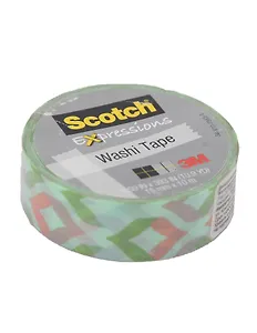 Лента клейкая декоративная Scotch/Скотч Washi, мята, 15мм x 10м, (3M) C314-P16