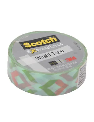 Лента клейкая декоративная Scotch/Скотч Washi, мята, 15мм x 10м, (3M) C314-P16 314605