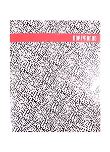 Папка-портфолио А4 40ф "Шрифт" на кольцах, ПВХ, порол.прослойка, пластик