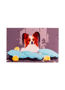 Картина-раскраска по номерам «Щеночек на подушке», А4, на картоне, Рыжий Кот