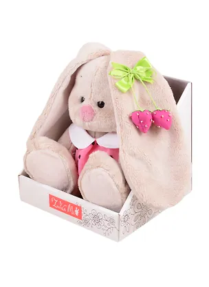 Игрушка мягкая Budi Basa, Зайка Ми в розовом платье с клубничкой (15 см) (SidX-375) 2834891
