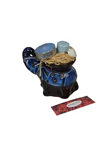 Аромалампа Слон синий с аромамаслом и свечой (8 см) (19-305)