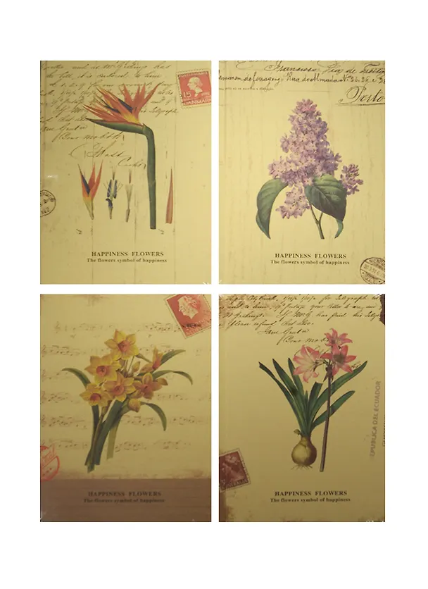 Книга для записей А5 192л лин. "Happiness Flowers" 7БЦ, инд.уп., Haich 234652 — 2