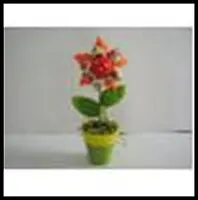 Декоративное интерьерное украшение (25380) Цветочек в горшочке из ткани (полиэстер) и ПВХ (24см) 2339951