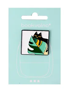 Значок Котик и листья (металл) (12-5769-A51)