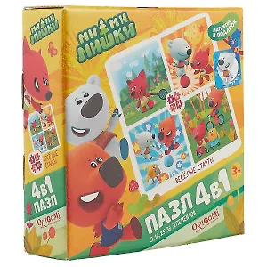 Пазл ORIGAMI Набор.4в1 9-16-25-36эл. "МиМиМишки. Веселые старты" 03513