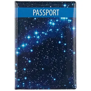 Обложка для паспорта Космос Звезды на синем фоне (ПВХ бокс)