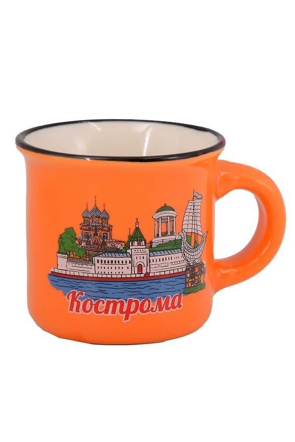 Кружка маленькая оранжевая Кострома (фарфор) (065-9-33-OR) 3147872 — 1