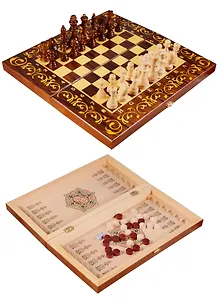Набор шахматы, нарды, шашки Махагон (40х40х3) (123-098)