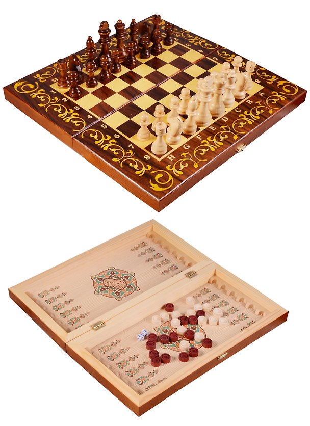 Набор шахматы, нарды, шашки Махагон (40х40х3) (123-098) 2603921 — 1