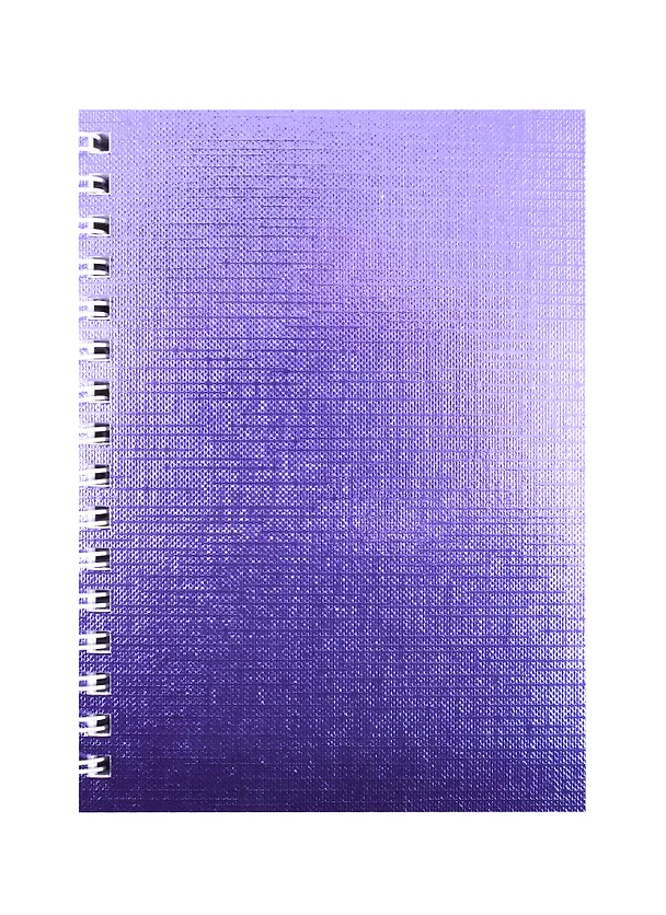 Записная книжка «Metallic» А6, 80 листов в клетку, фиолетовый бумвинил, спираль, Hatber 257210 — 1