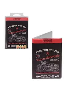 Обложка для паспорта Мотоцикл на черном фоне (ПВХ бокс)