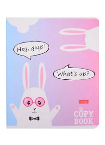 Тетрадь в клетку Hatber, "Прикольные зайцы", 18 листов, в ассортименте