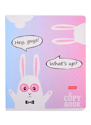 Тетрадь в клетку Hatber, "Прикольные зайцы", 18 листов, в ассортименте 260279