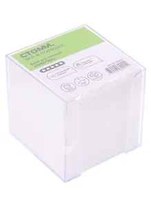Блок-куб 90*90*90 белый, пласт.бокс, Стамм