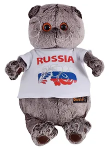 Мягкая игрушка Басик в футболке с принтом Россия (30 см) (Ks30-099)
