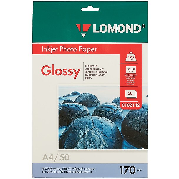 Фотобумага глянцевая Lomond, А4, 170 г/м2, 50 листов 252041 — 1