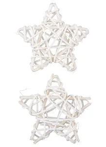 Звездочки декоративные из лозы, Молочный (2шт.)