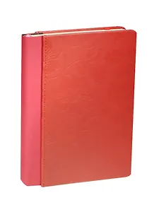 Книга для записей А5 96л "Цветы" на резинке, красная,  Link Art
