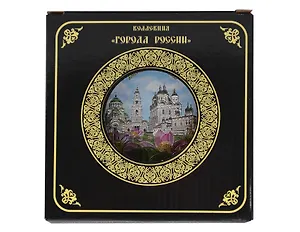Тарелка декоративная Кремль,Коллаж (фарфор) (15см) (Астрахань) (15BL-82K3)