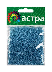 01 Бисер Астра (143 голубой/жемчужный) (675288) (11/0) (20гр.) (стекло) (упаковка)