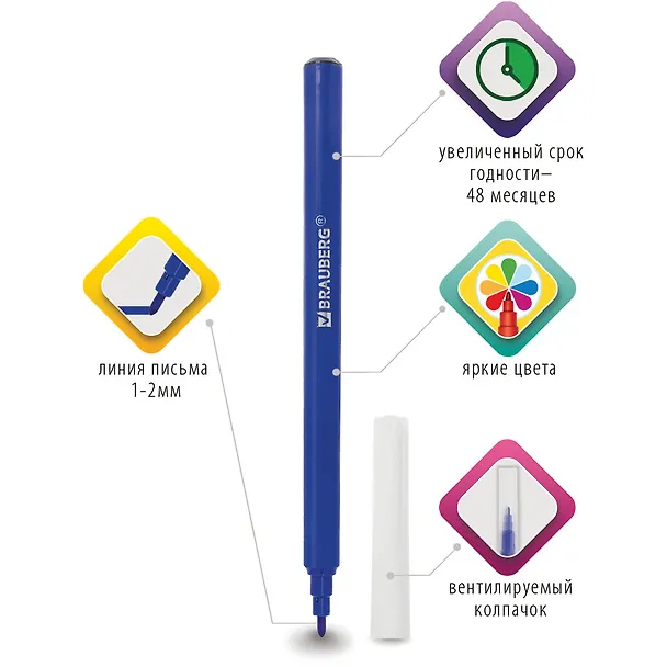 Фломастеры «Premium» Brauberg, 24 цвета 2937367 — 3