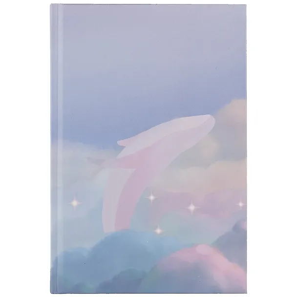 Книга для записей А5 100л кл. "Whale in the clouds" 7БЦ, мат.ламинация, ляссе, ассорти, инд.уп. 2882767 — 4