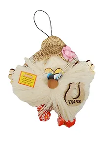 Домовой Антошка в льняном колпаке (10см) висячие ножки (АК-4)