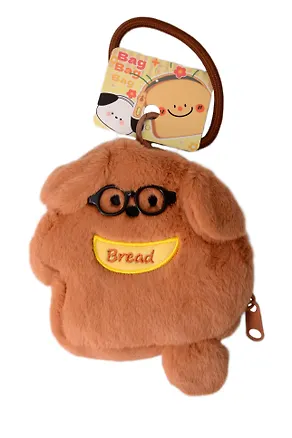 Брелок-кошелек Собачка коричневая в очках (текстиль) (13см) (12-Station-202508-XP6) 3124785