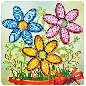 Игрушка развивающая, Рамка-вкладка Цветочек