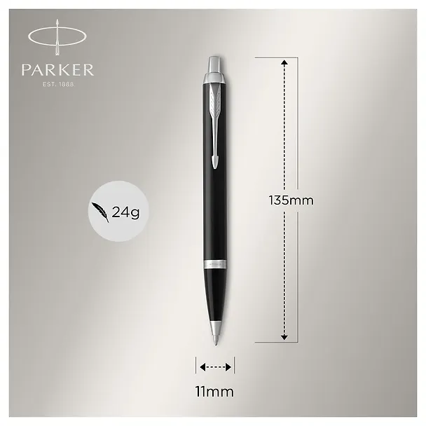 Ручка подарочная шариковая синяя, IM Black CT, Parker 242971 — 5