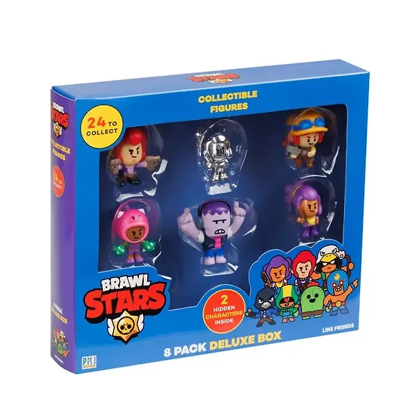 Набор коллекционных фигурок Brawl Stars, 8 шт., 2 редких героя: Кроу и Амбер, (5см), (BRW2070C) 3086955 — 1