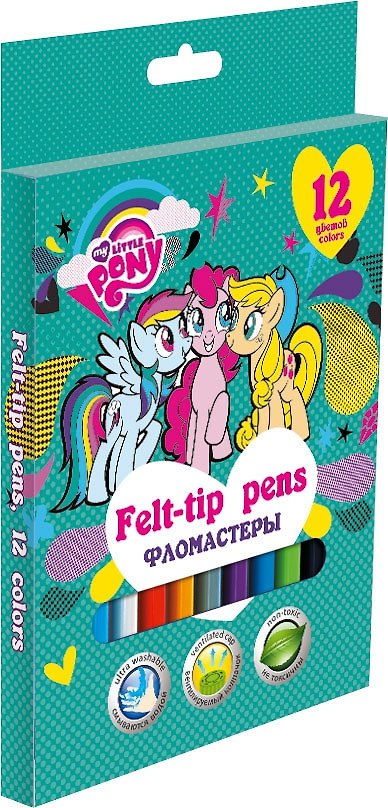 Фломастеры 12цв "My little pony" вент.колпачок, к/к, Академия Групп 242405 — 1
