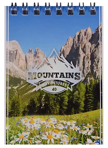 Блокнот А7 40 листов клетка "Горный пейзаж"