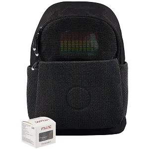 Рюкзак черный 1отд. 43*29*16,5, мигающ.led панель, колонка в комплекте, светоотраж.элементы, анатом.лямки