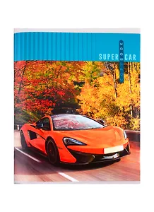 Тетрадь в клетку Unnika, "Спортивный автомобиль", 96 листов, в ассортименте